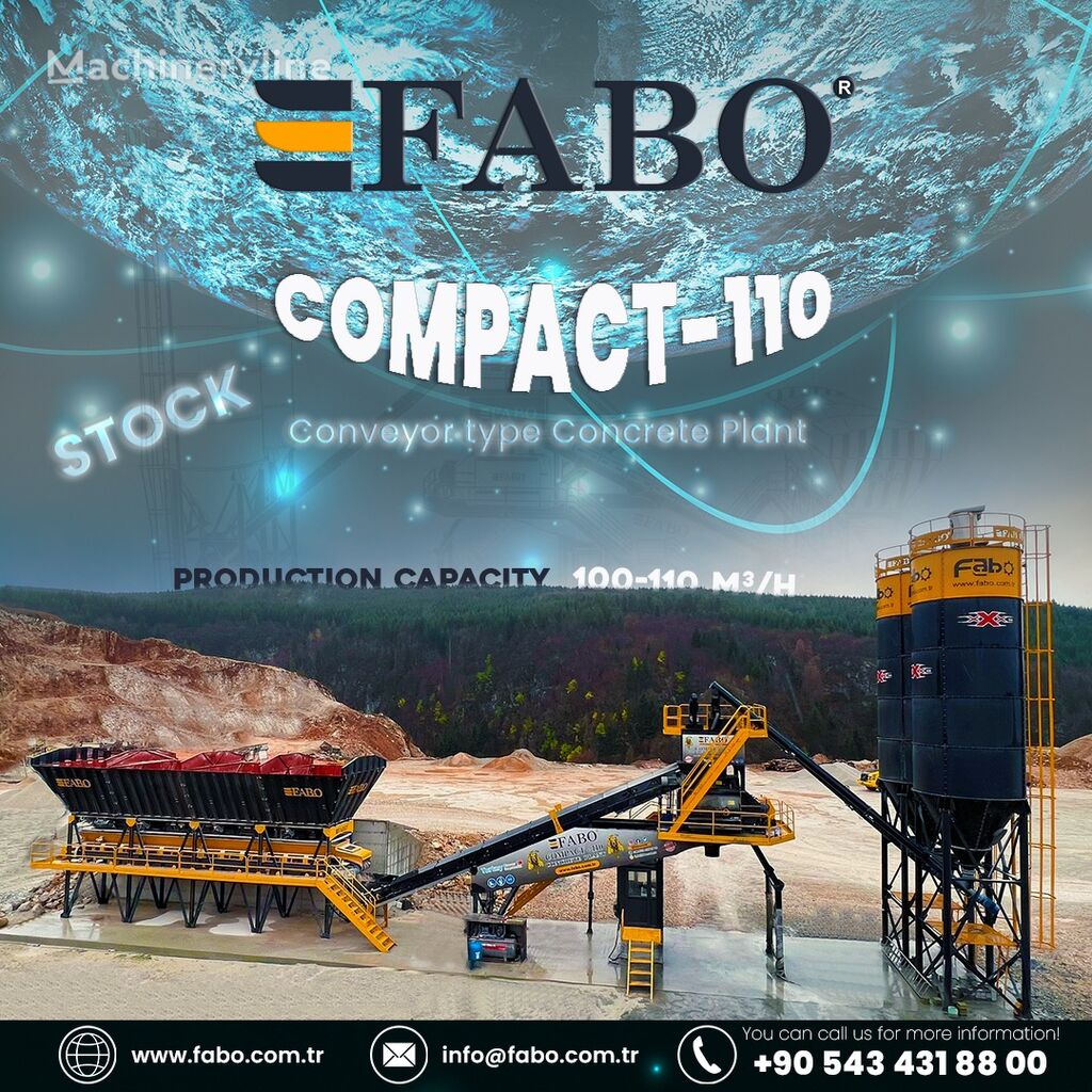 FABO  COMPACT-110 CONCRETE PLANT | CONVEYOR TYPE planta de hormigón nueva