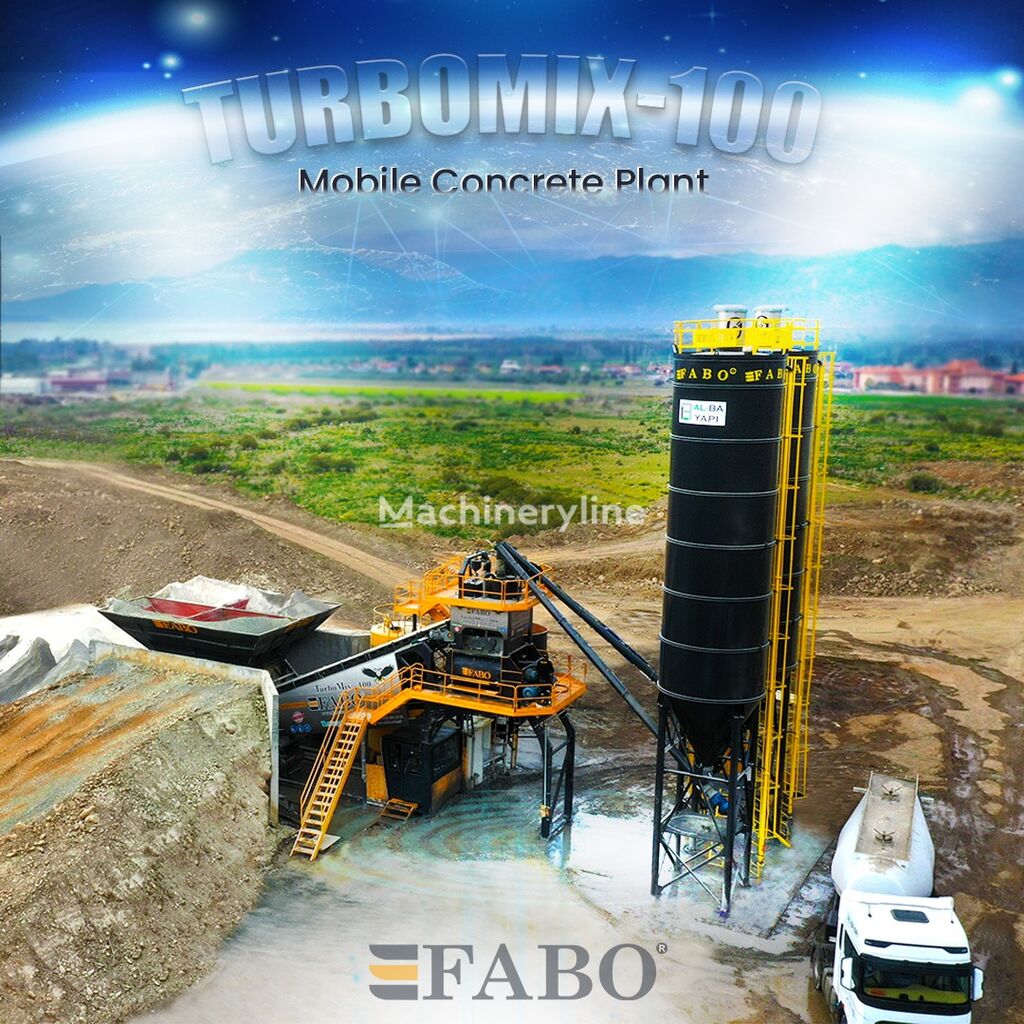 FABO TURBOMIX-100 محطة الخرسانة المتنقلة الحديثة planta de hormigón nueva