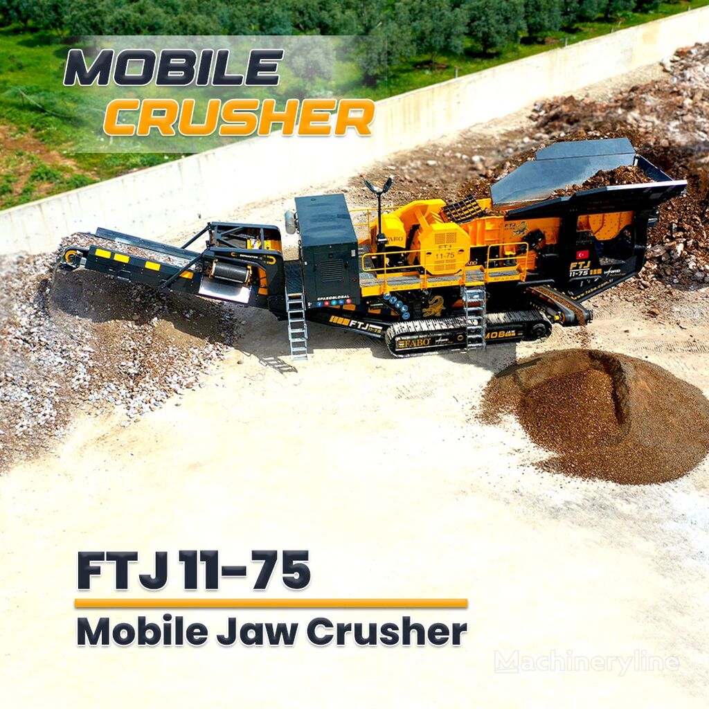FABO FTJ 11-75 MOBILE JAW CRUSHER 150-300 TPH | AVAILABLE IN STOCK planta trituradora móvil nueva